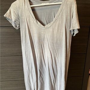 James Perse Light Gray V-Neck Short Sleeve Tee